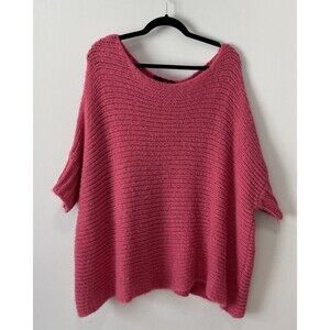 Susanne Karlsson Pink Sweden Alpaca Blend Sweater Large Boho Hippie Chunky Knit